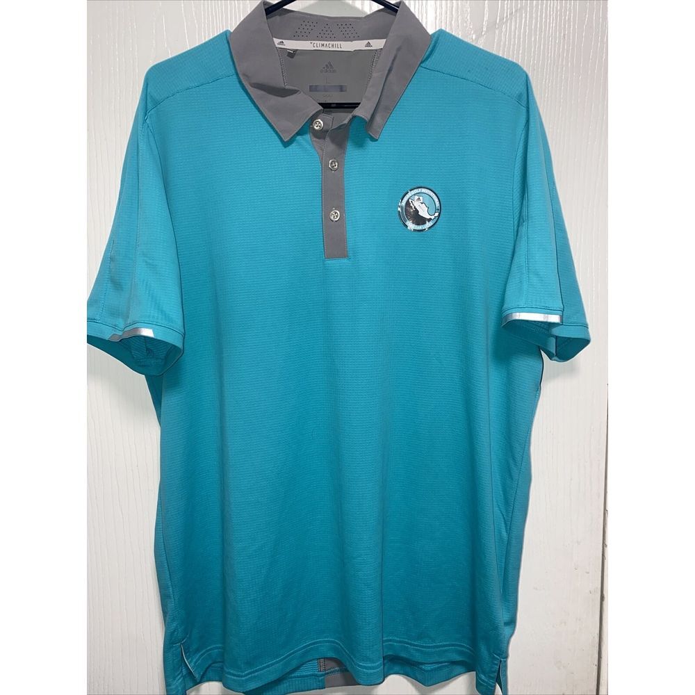 Adidas Climachill Green Golf Dri-Fit Polo Shirt‎ Mens Size L Adidas Invitational